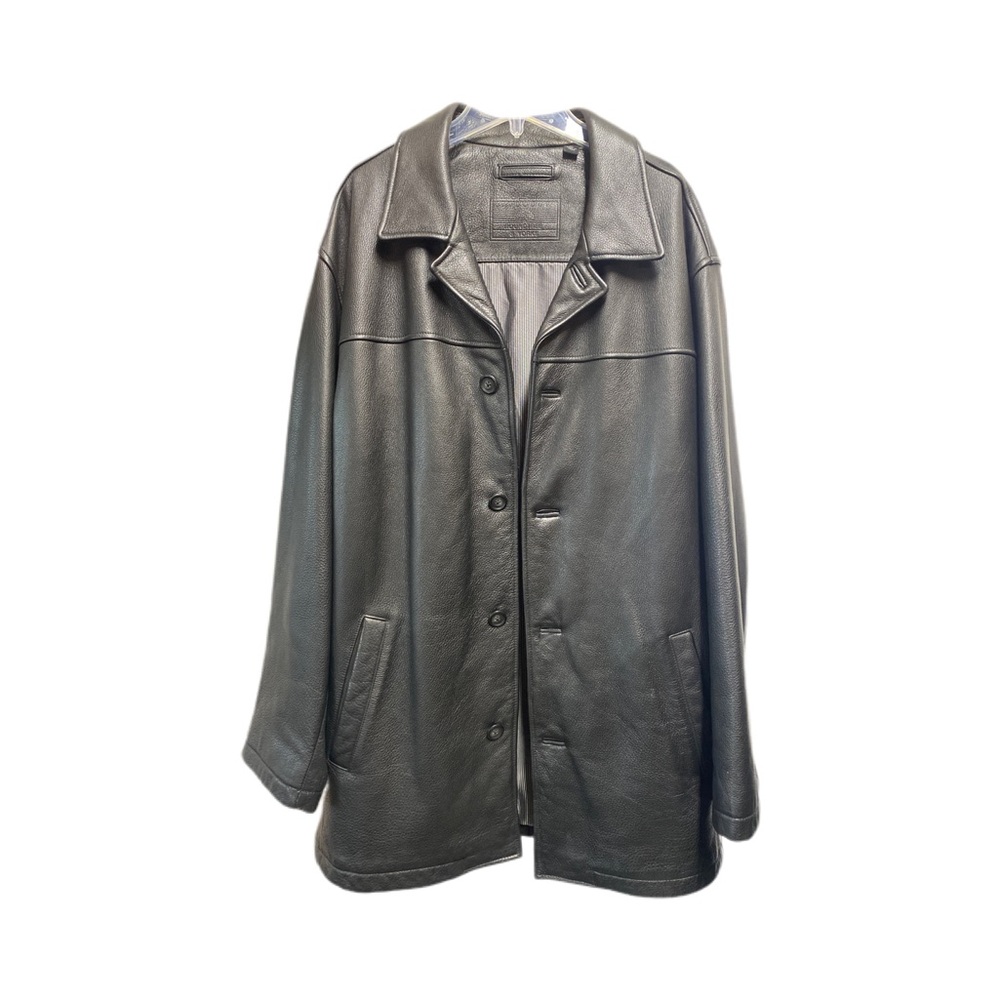 ROUNDTREE &YORKE Y2Y MENS/ UNISEX LEATHER JACKET. Button down heavy lined SZ. XL